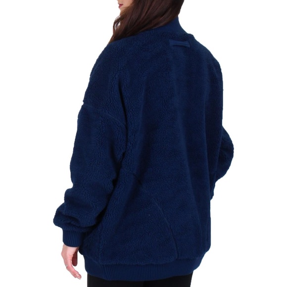 NWT JUICY COUTURE Navy Sherpa Pullover Jacket Coat - Picture 2 of 8